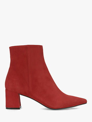 Mint Velvet Olivia Suede Ankle Boots, Red