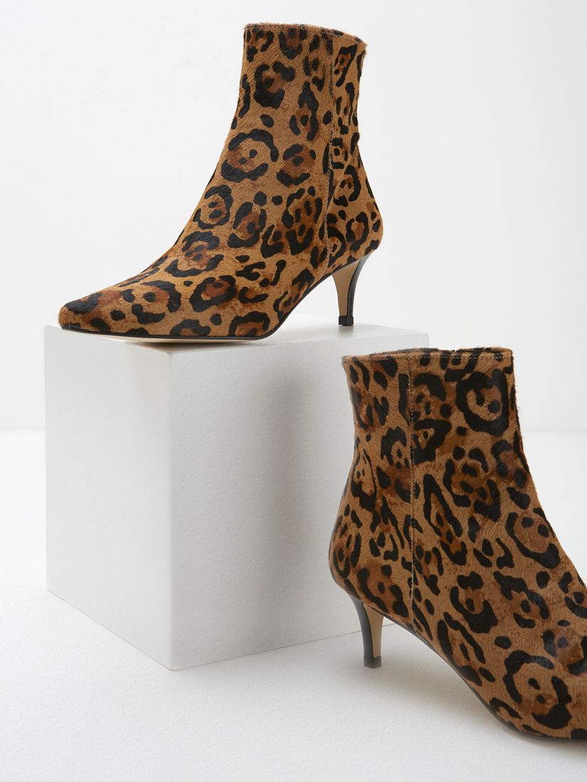 leopard print kitten heel booties