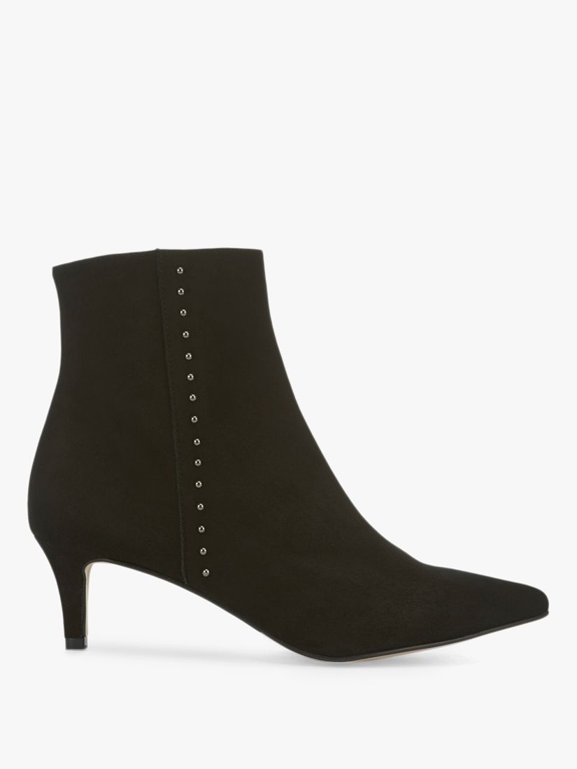 Mint Velvet Jodie Leather Kitten Heel Ankle Boots, Black