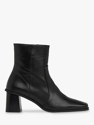 Whistles Alexandra Leather Ankle Boots, Black