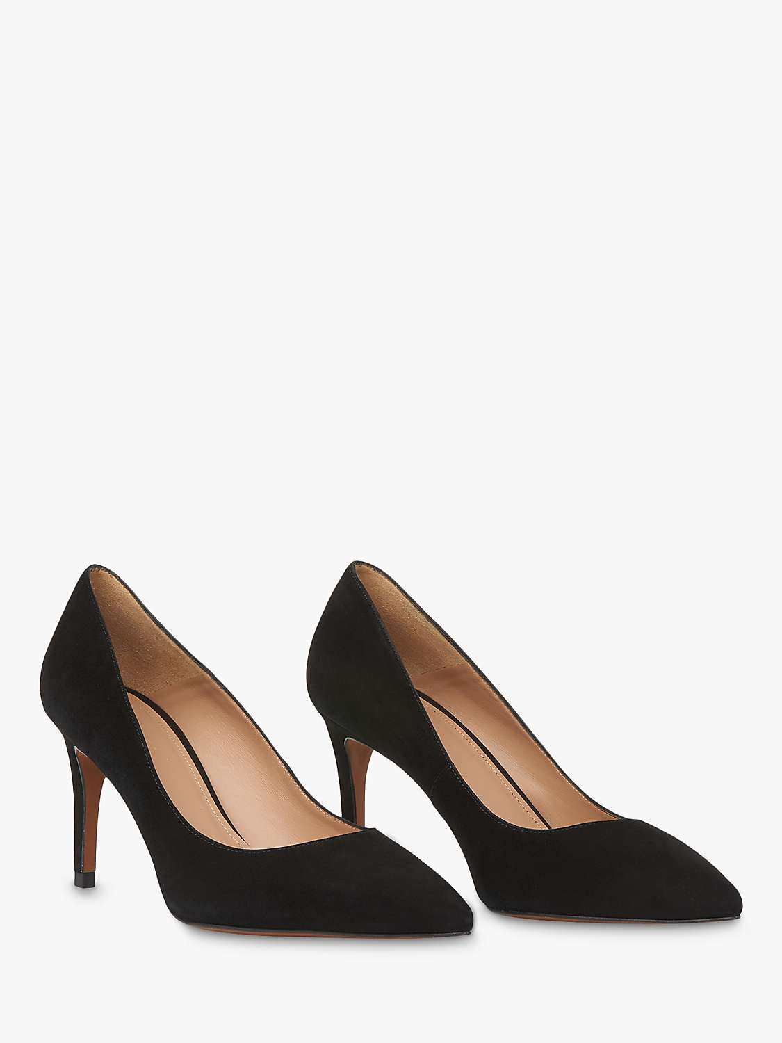 Buy Whistles Cori Suede Stiletto Heel Court Shoes, Black Online at johnlewis.com