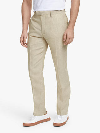 John Lewis & Partners Linen Slim Fit Suit Trousers, Stone