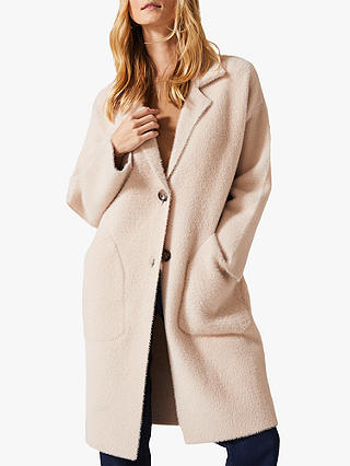 Phase Eight Floressa Knit Coat, Pale Pink