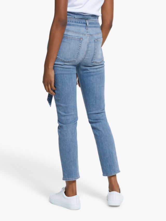 7 For All Mankind Roxanne Slim Illusion Cropped Paperbag Jeans, Bright ...