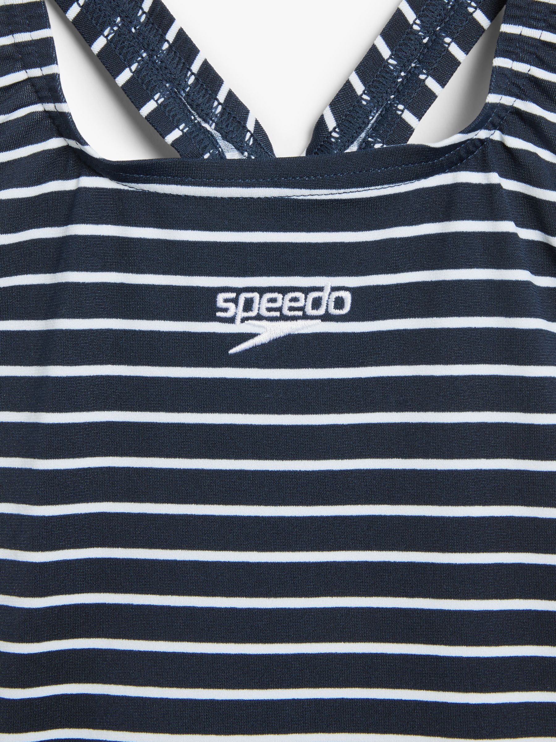 Buy Speedo Kids' Medalist Stripe Swimsuit, Navy Online at johnlewis.com