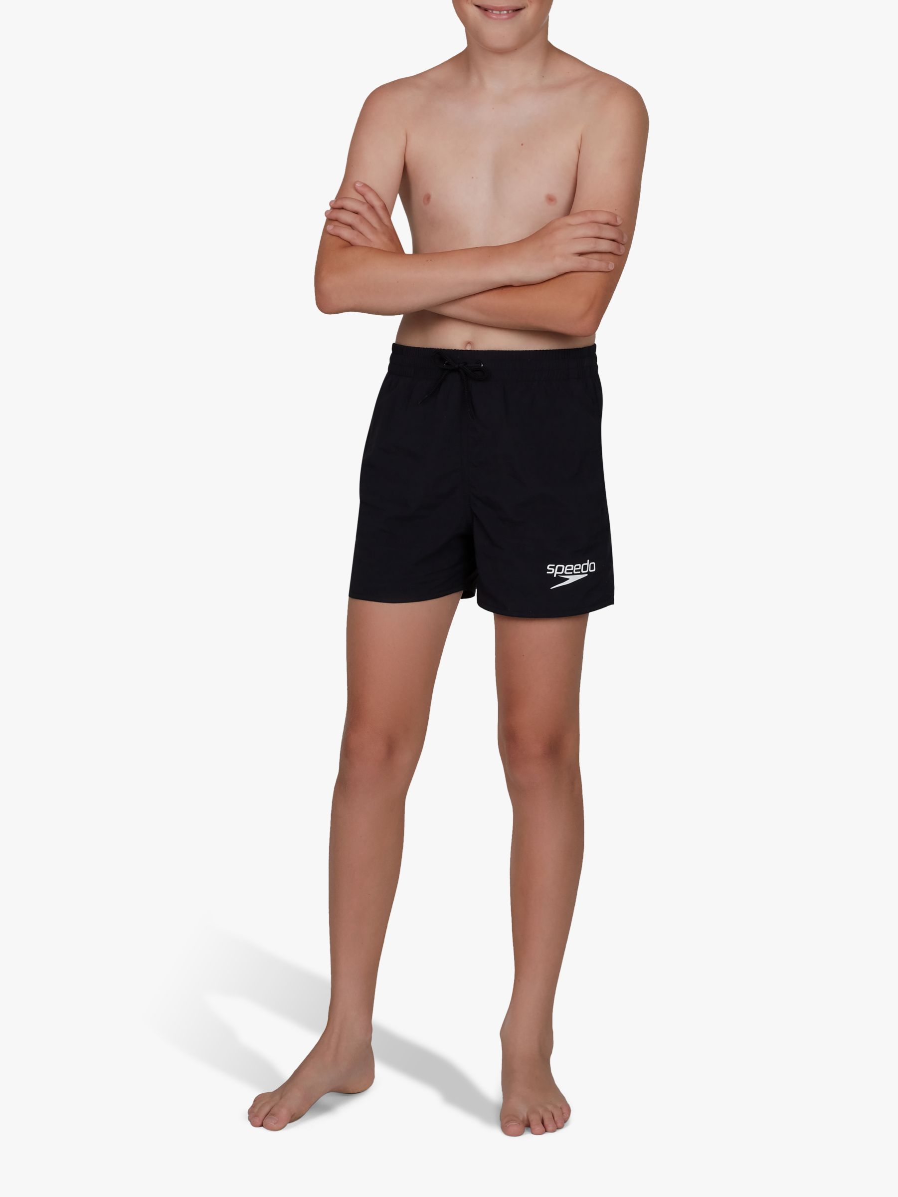 Speedo Boys' Essentials 13" Swim Shorts, Black, XS