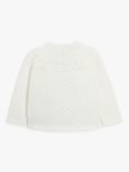 John Lewis Baby Pointelle Cotton Cardigan, Cream