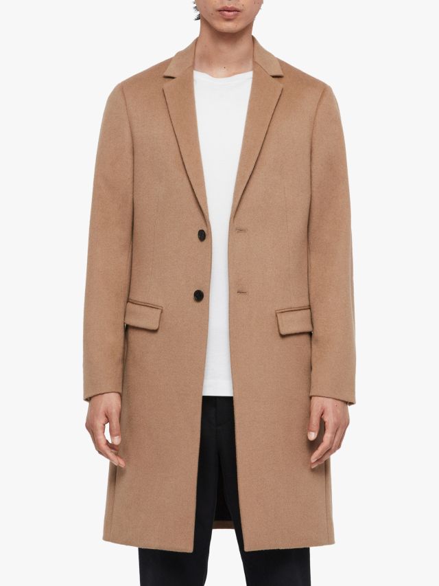 AllSaints Birdstow Coat, Camel Brown, 34R