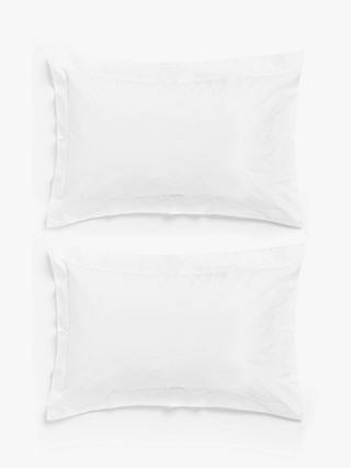 John Lewis & Partners Easy Care Organic Cotton Oxford Pillowcase, White