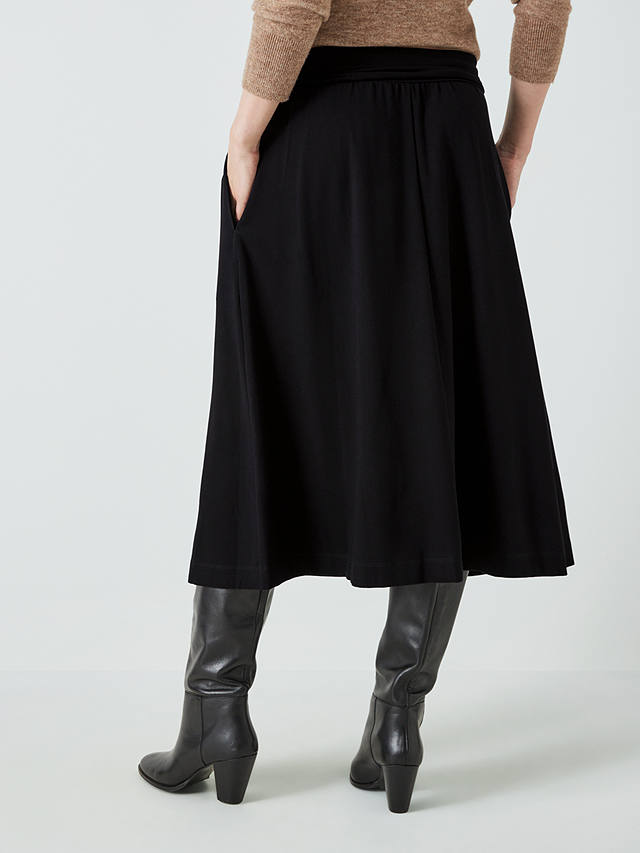 John Lewis Jersey Midi Skirt, Black