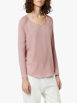 French Connection Crepe Raglan Sleeve Top, Cinder Pink