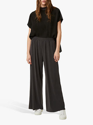 French Connection Renya Cupro Jersey Culottes, Black