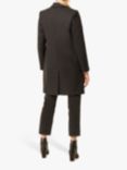 French Connection Wool and Cashmere Blend Platform Felt Smart Coat, Dark Charcoal Melange