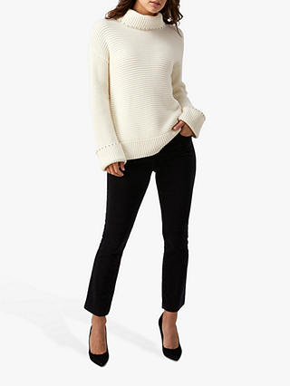 Pure Collection Embellished Ribbed Sweater, Ivory