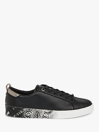 Ted Baker Relina Quartz Print Sole Leather Trainers, Black