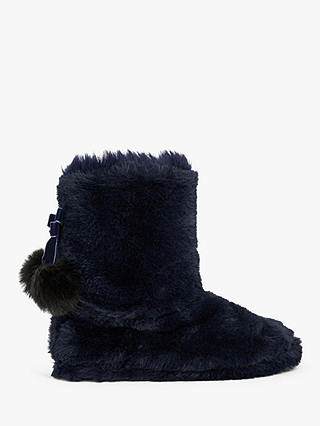 Ted Baker Hammond Faux Fur Slipper Boots, Navy Blue