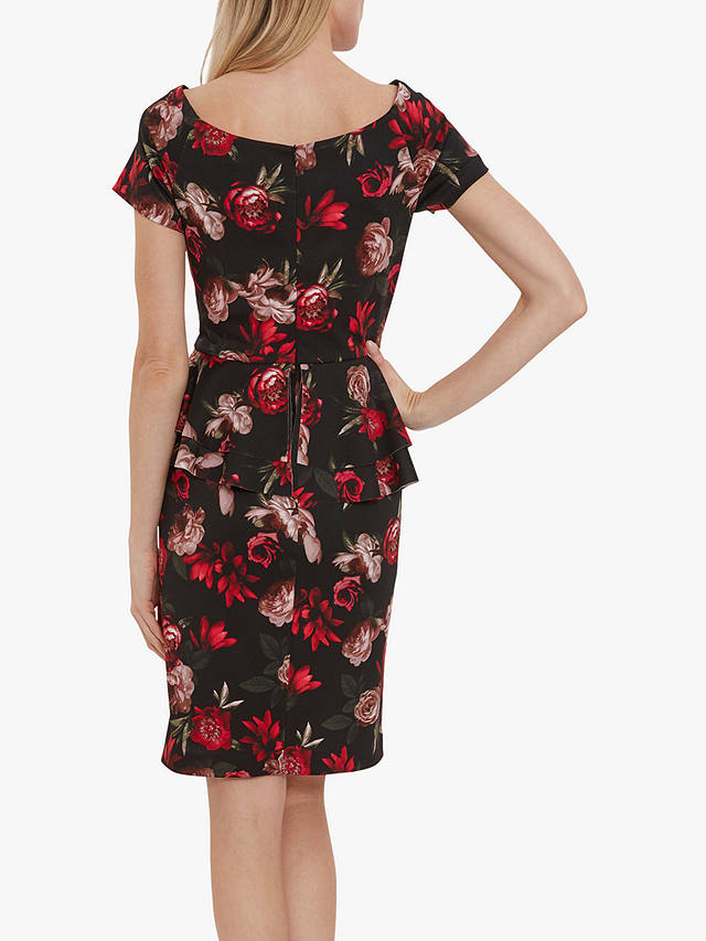 Gina Bacconi Glorielle Floral Dress, Black/Red