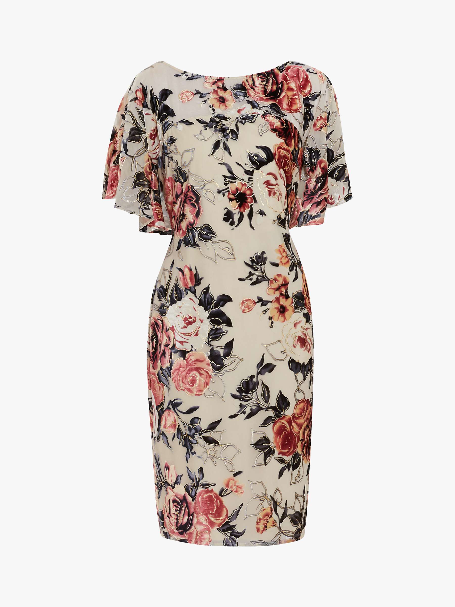 Buy Gina Bacconi Melrose Burnt Out Floral Velvet Dress, Pink Online at johnlewis.com