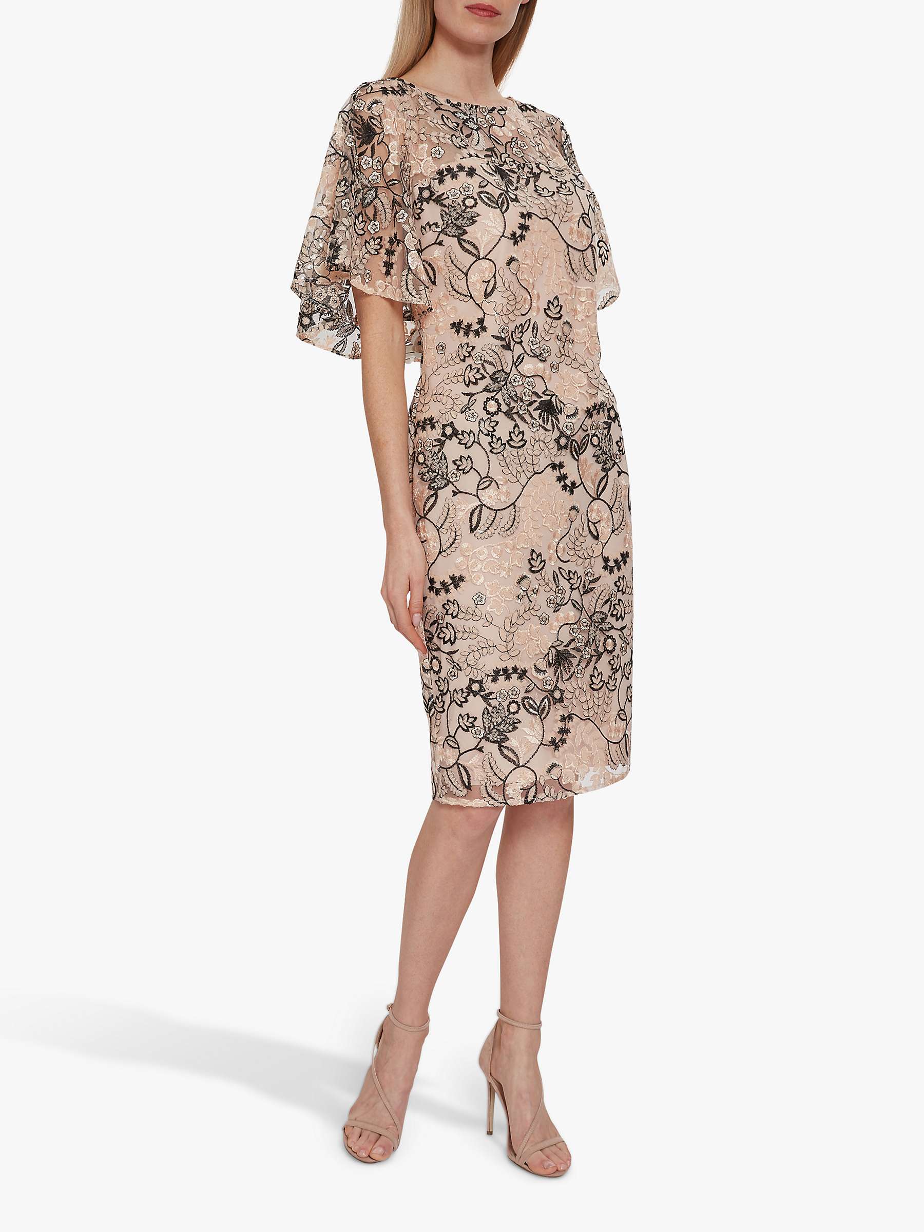 Buy Gina Bacconi Lyska Embroidred Dress, Antique Rose Online at johnlewis.com