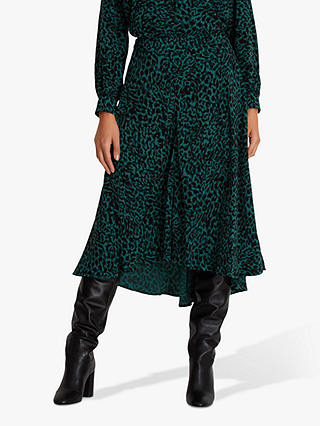 Fenn Wright Manson Petite Anouska Leopard Print Skirt, Green Animal