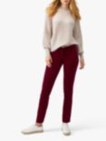 Pure Collection Washed Velvet Jeans, Berry