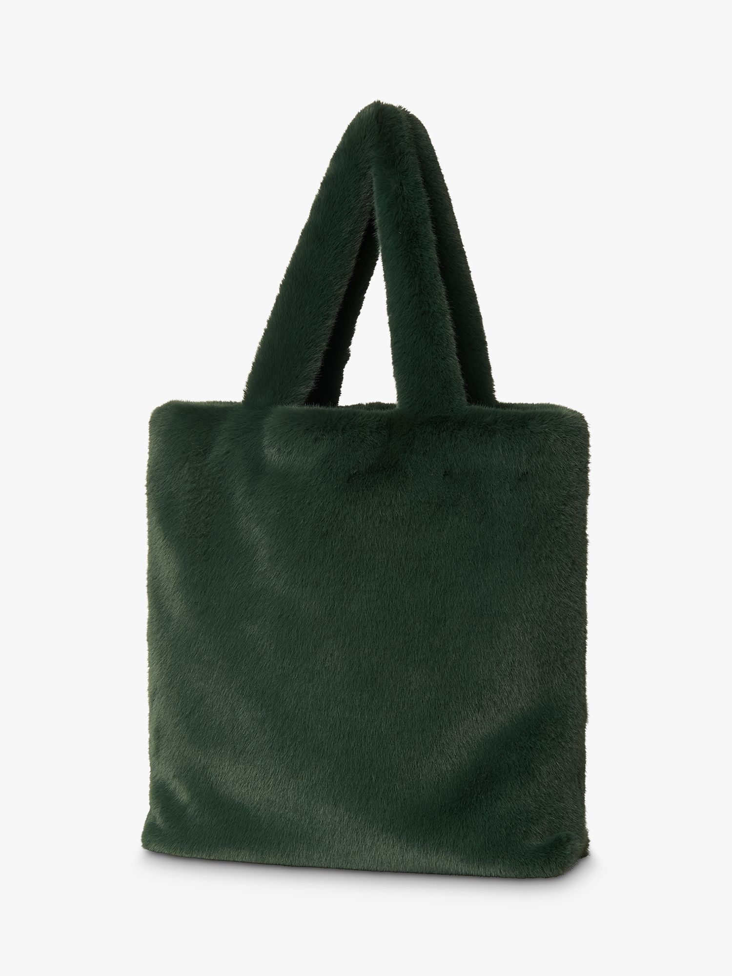 black fur tote bag