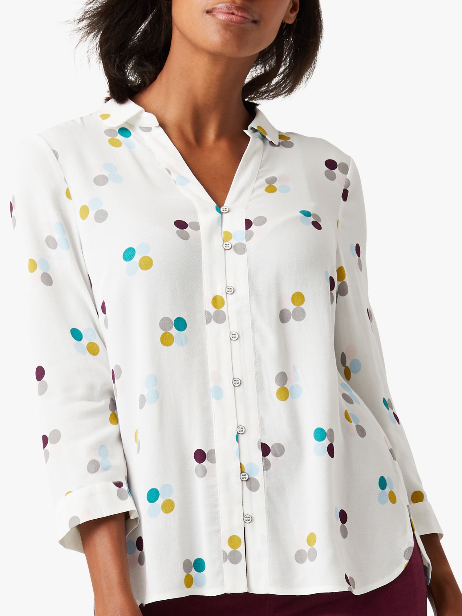 White Stuff Periwinkle Print Shirt, Ivory