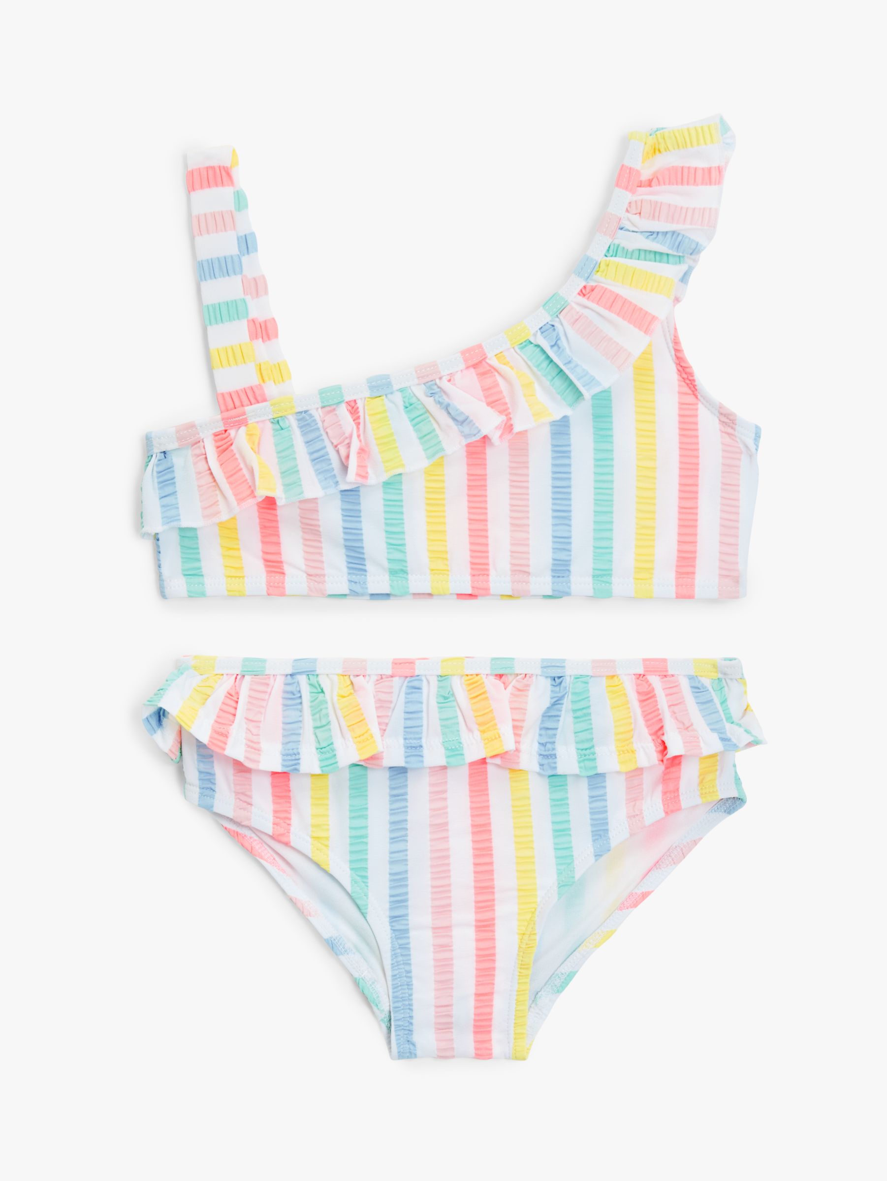 John Lewis & Partners Girls' Rainbow Stripe Bikini, Multi at John Lewis ...