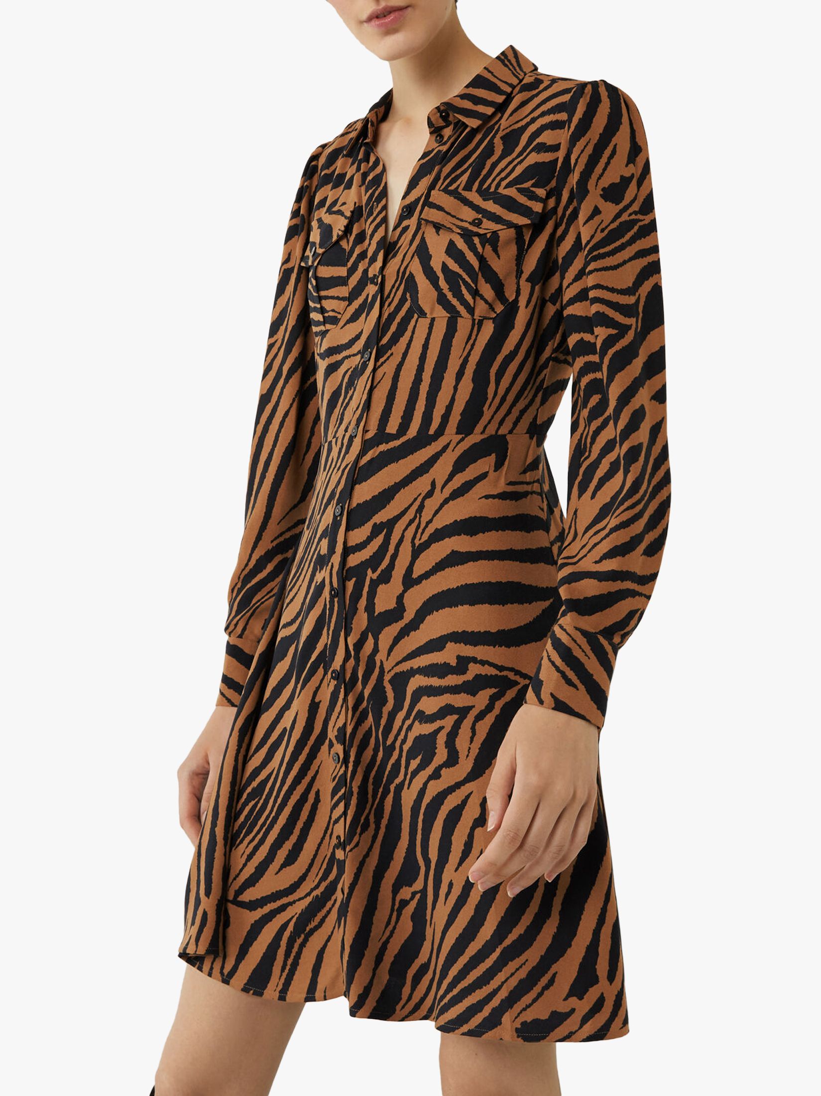 warehouse tiger print dress