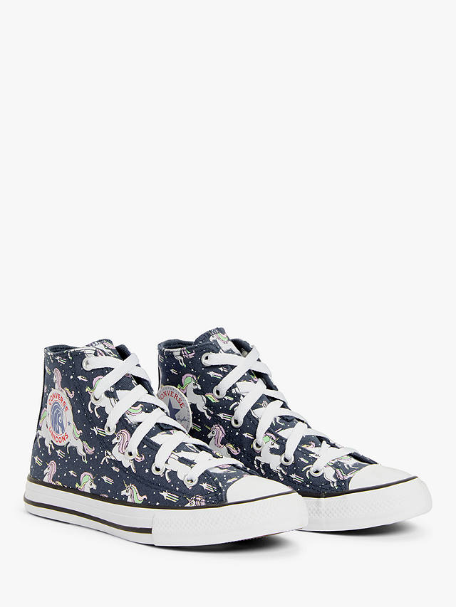 Converse Children's Chuck Taylor All Star High Top Unicorn Trainers, Navy