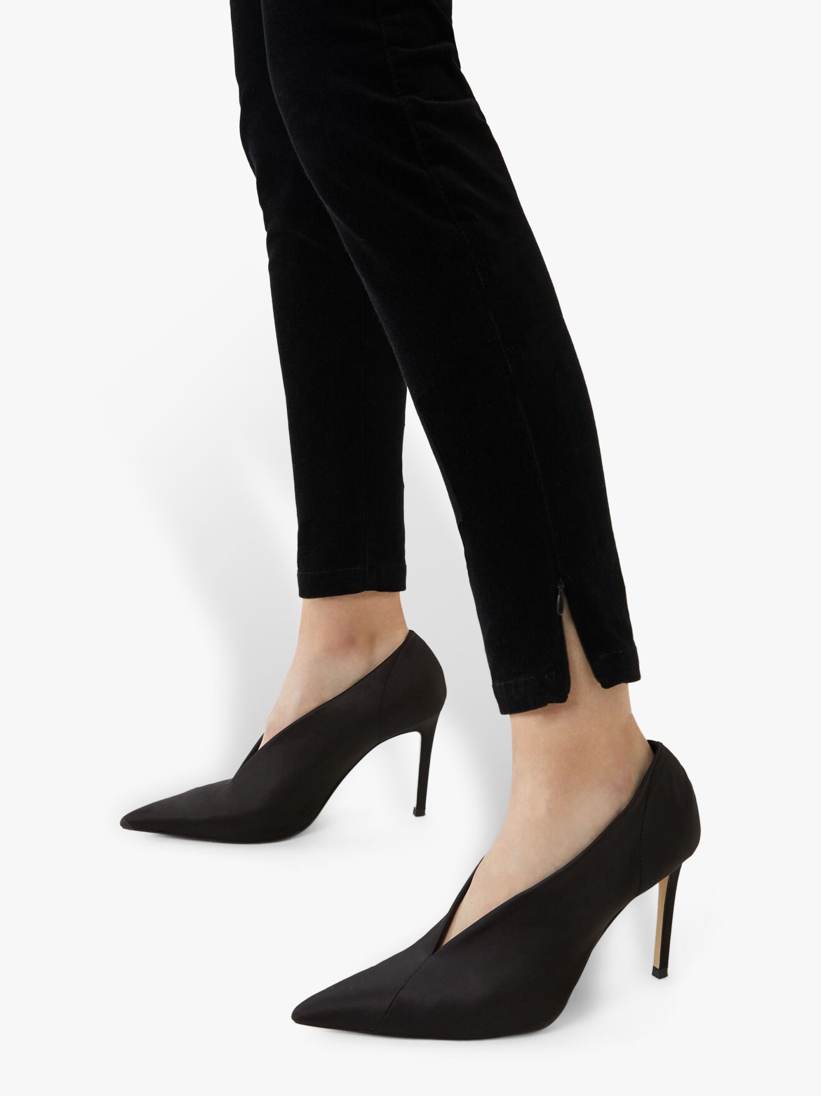 black velvet slim leg trousers
