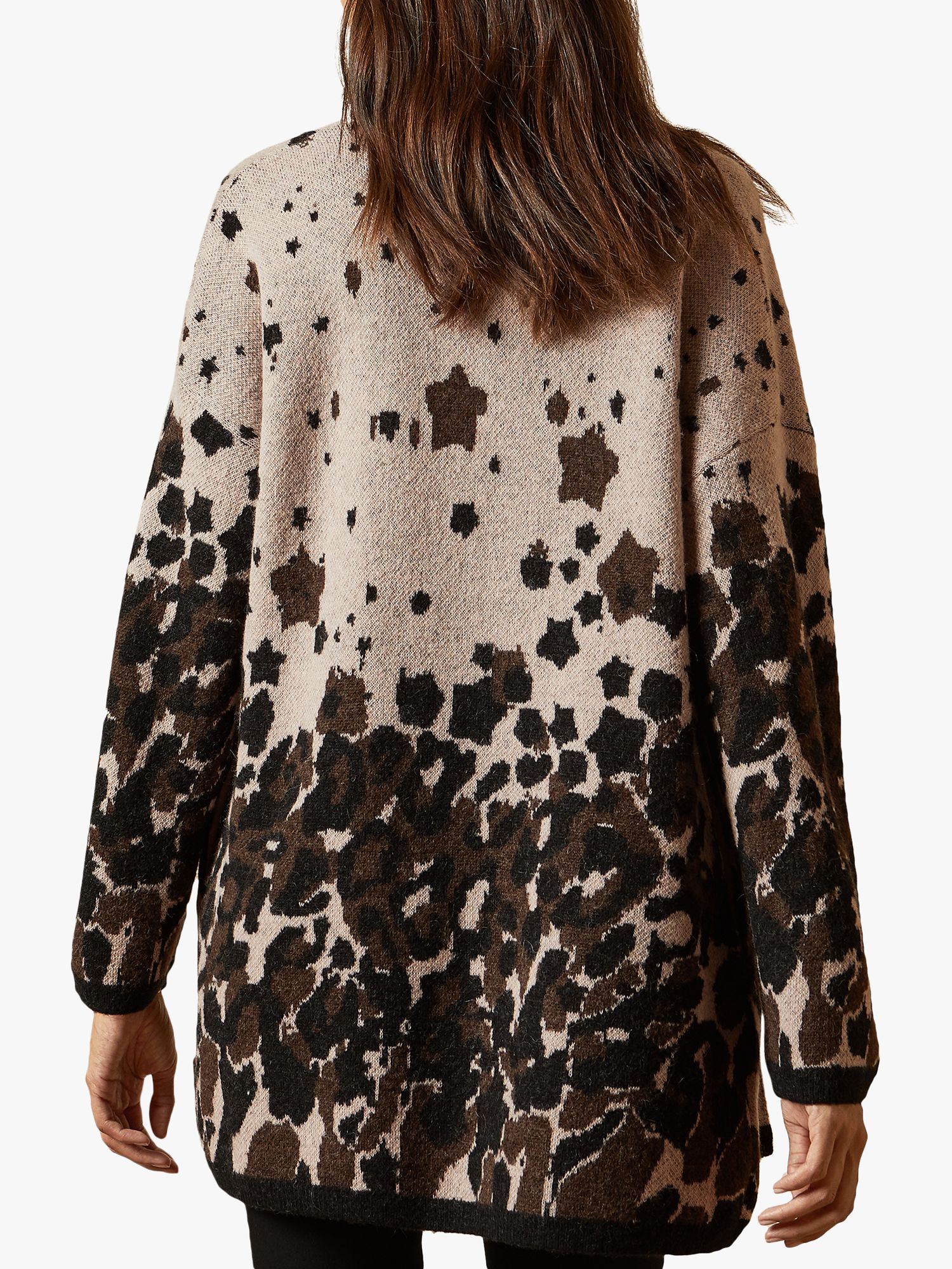 Ted Baker Yazella Leopard Jacquard Cardigan, Pale Pink, XXS