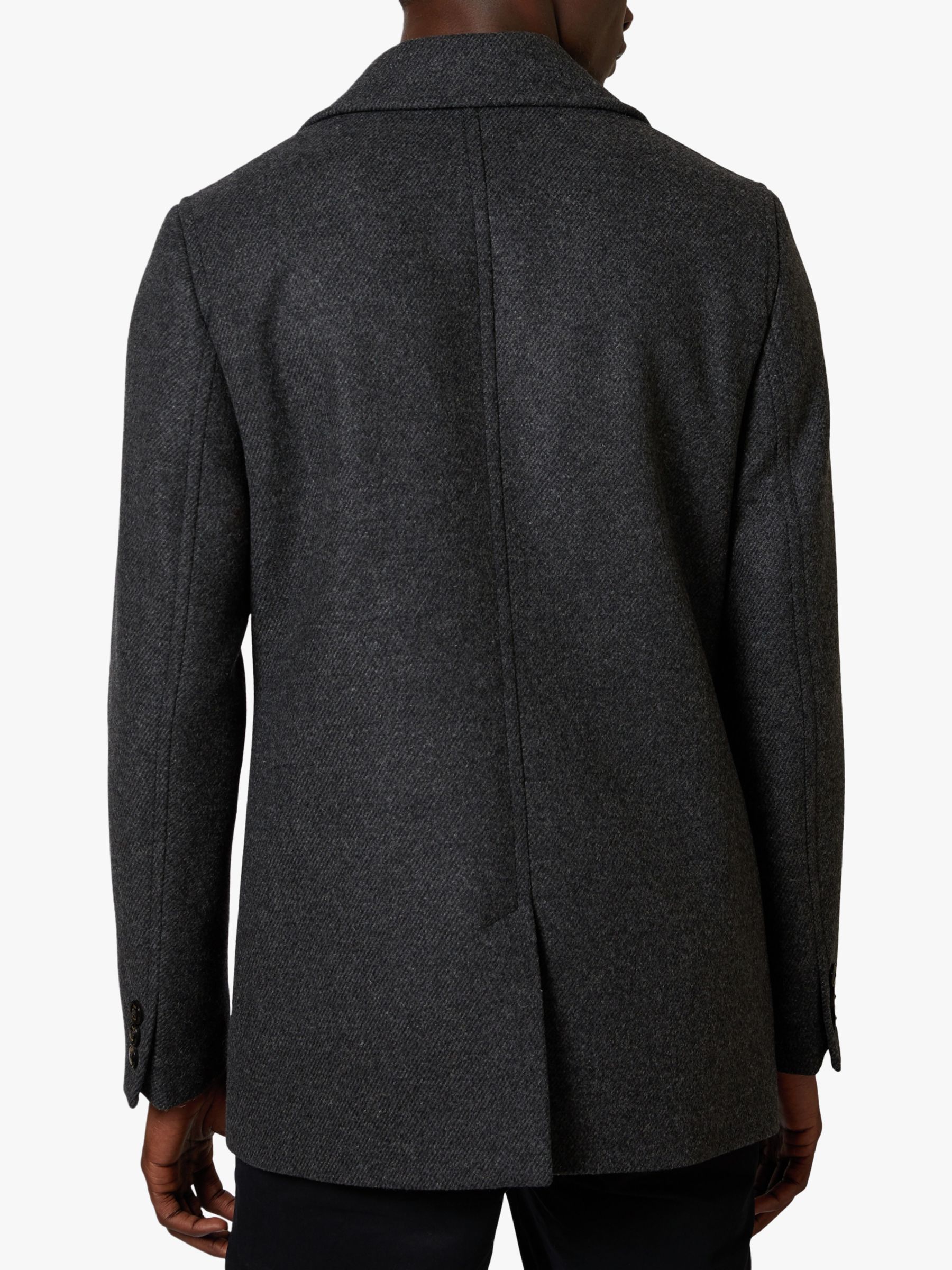 Ted Baker Westun Double Breasted Wool Pea Coat, Grey Charcoal at John ...