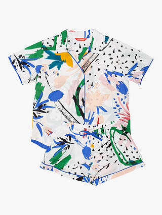 Cyberjammies Girls' Abstract Print Shortie Pyjama Set, Multi