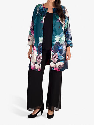 chesca Oversized Floral Jacket, Green/Multi