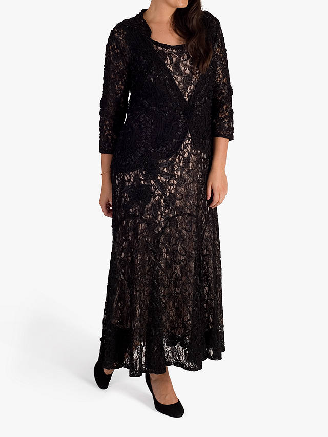 Chesca Lace Cornelli Embroidered Dress, Black