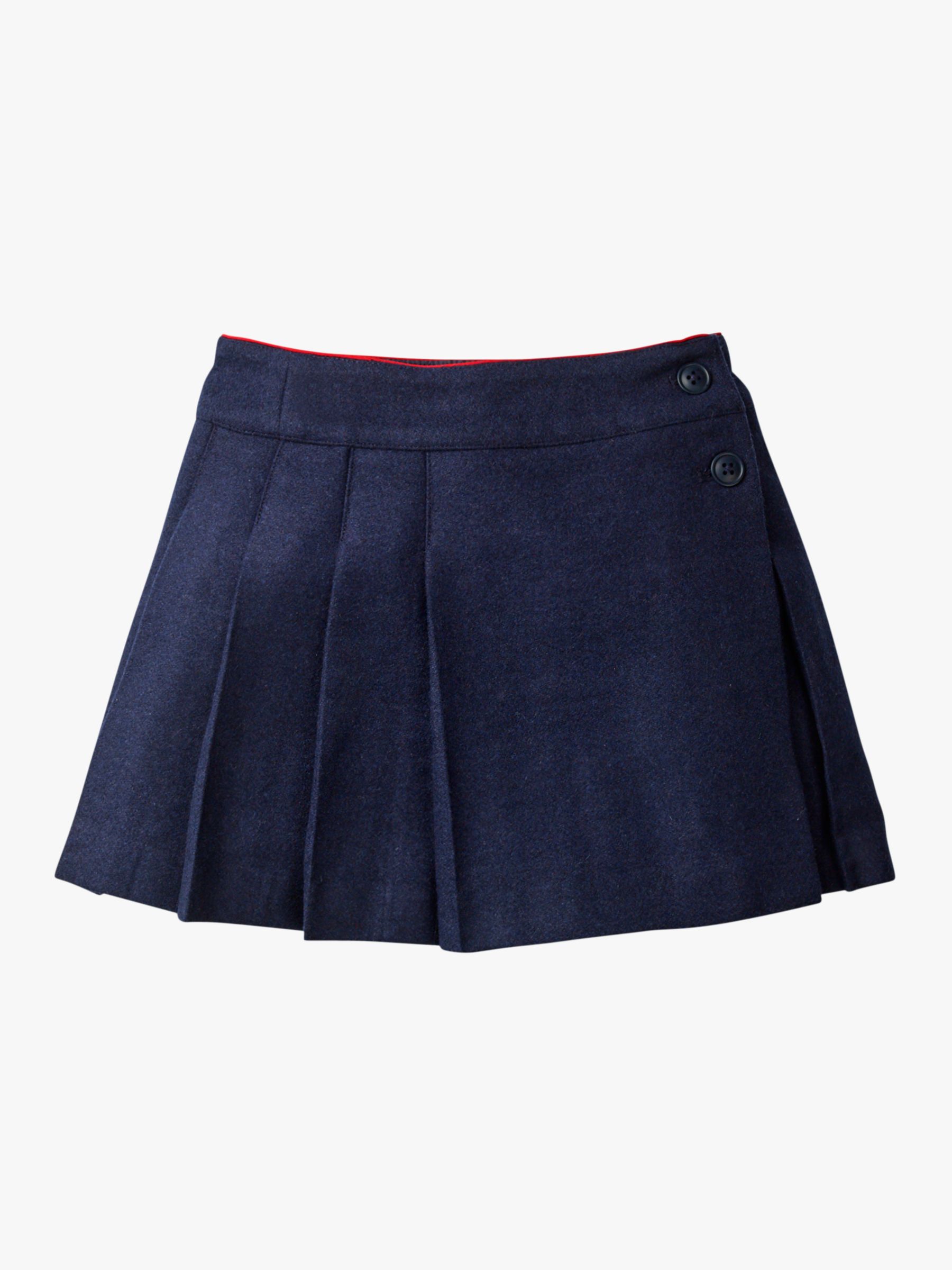 Mini Boden Girls' Wonderful Wool Kilt Skirt, Navy at John Lewis & Partners