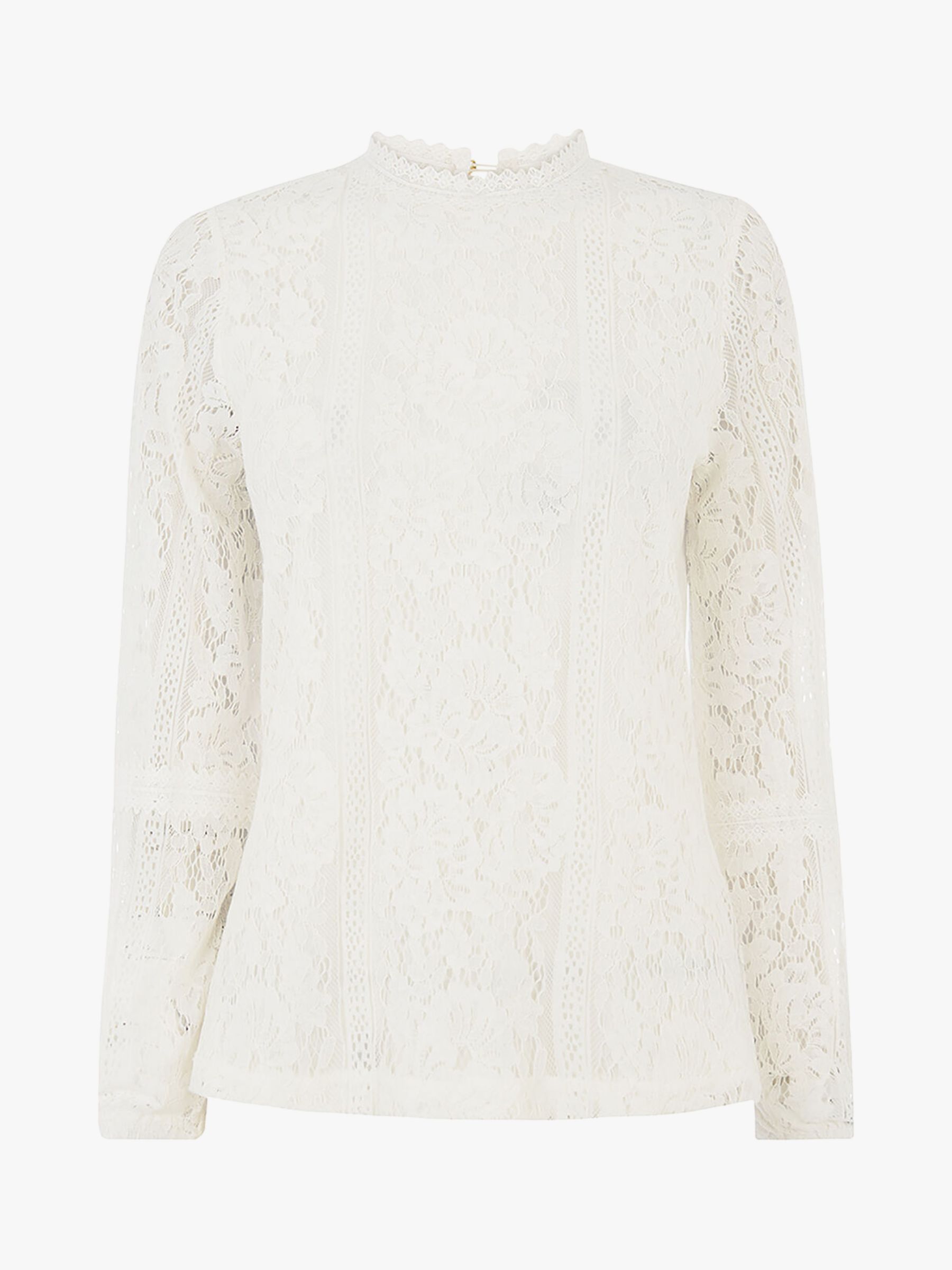 Oasis Lace Long Sleeve Broderie Top