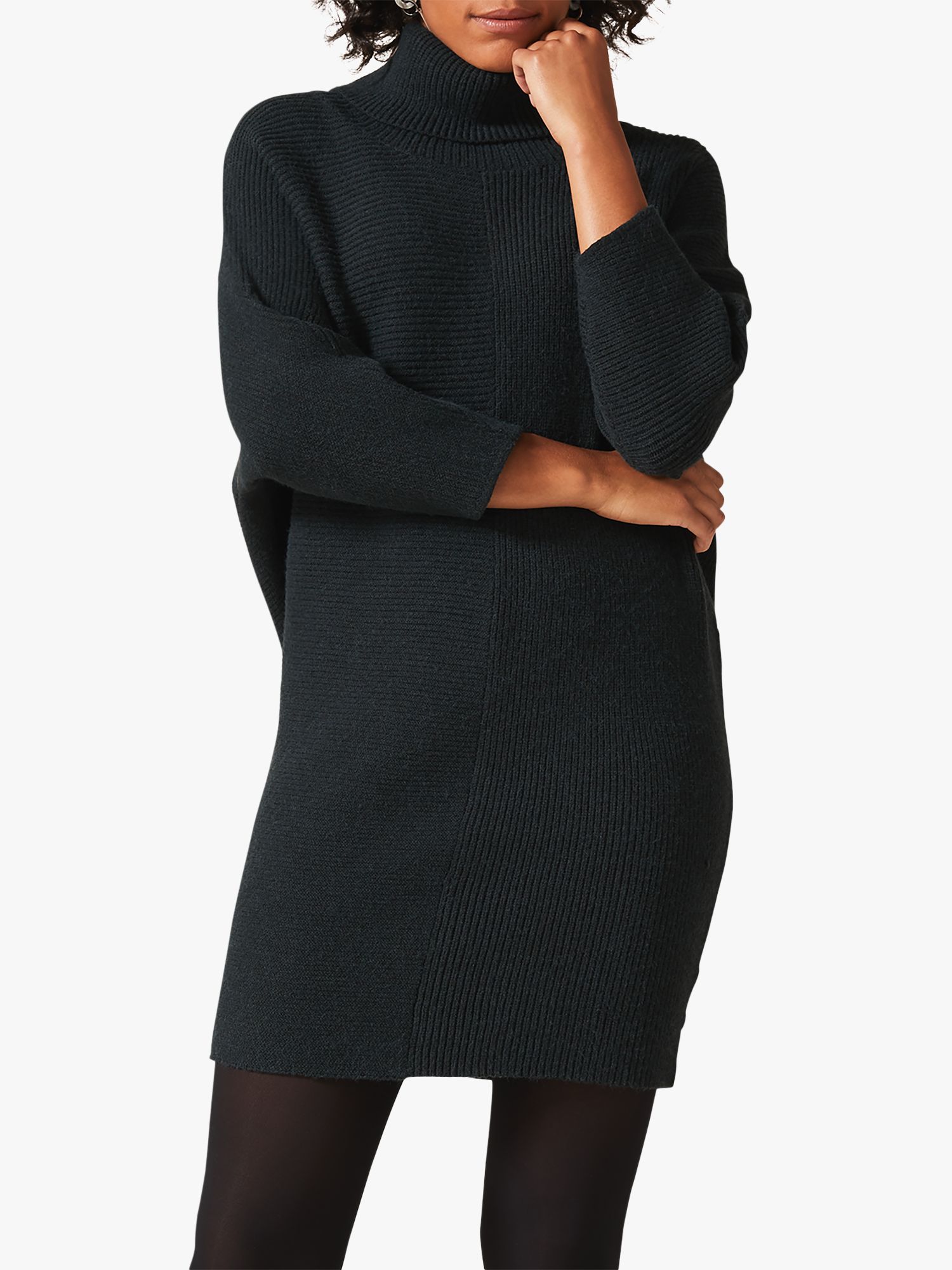 Phase Eight Catheline Knitted Roll Neck Dress, Galactic Green