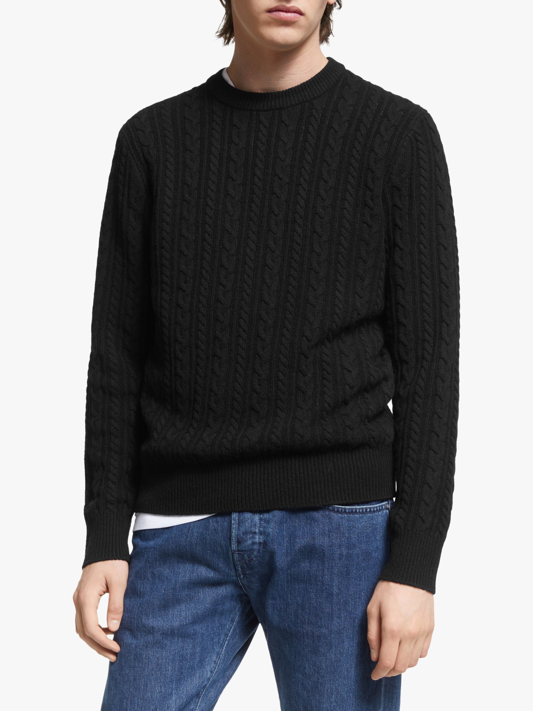 J.Lindeberg Gregor Soft Cable Sweater, Black