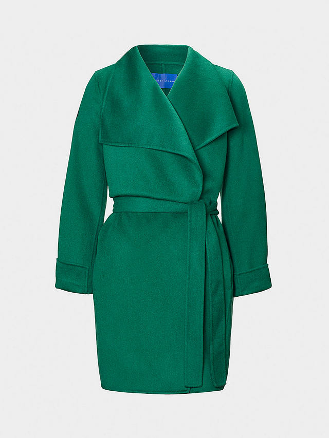 Winser London Lauren Wrap Wool Blend Short Coat, Green