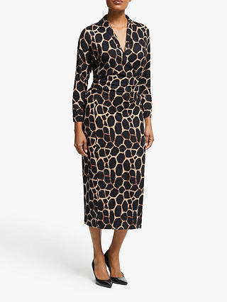 Winser London Animal Print Wrap Dress, Giraffe