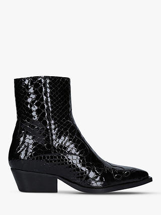 Kurt Geiger London Delta Patent Western Style Ankle Boots