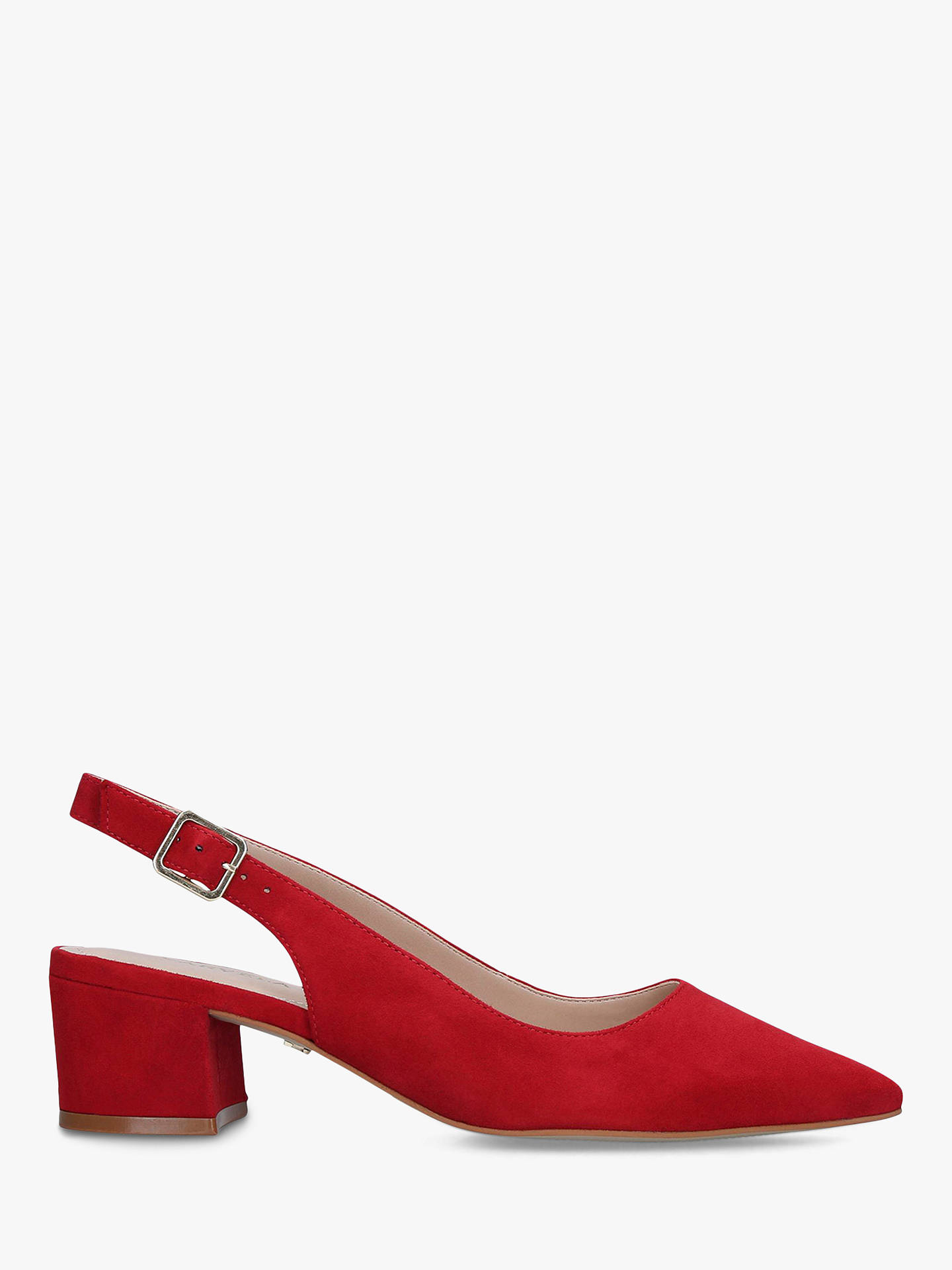 Carvela Aspire Suede Slingback Court Shoes, Bright Red at John Lewis ...