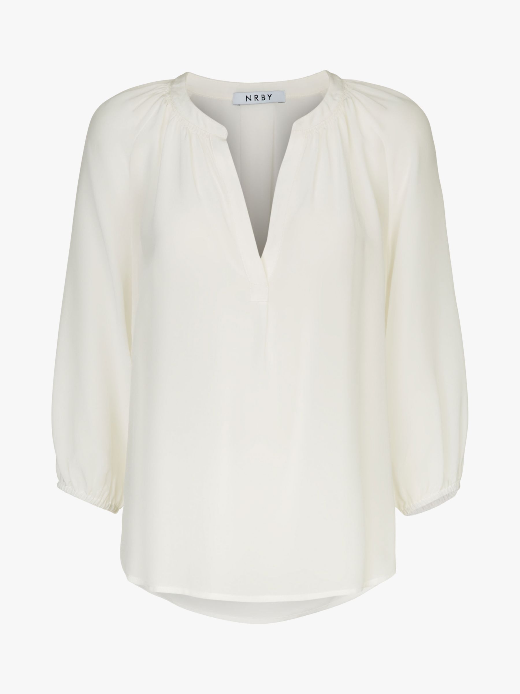 NRBY Olivia Silk Shirt, Ivory at John Lewis & Partners