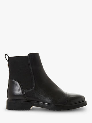 Dune Paysan Leather Cleated Chelsea Boots, Black