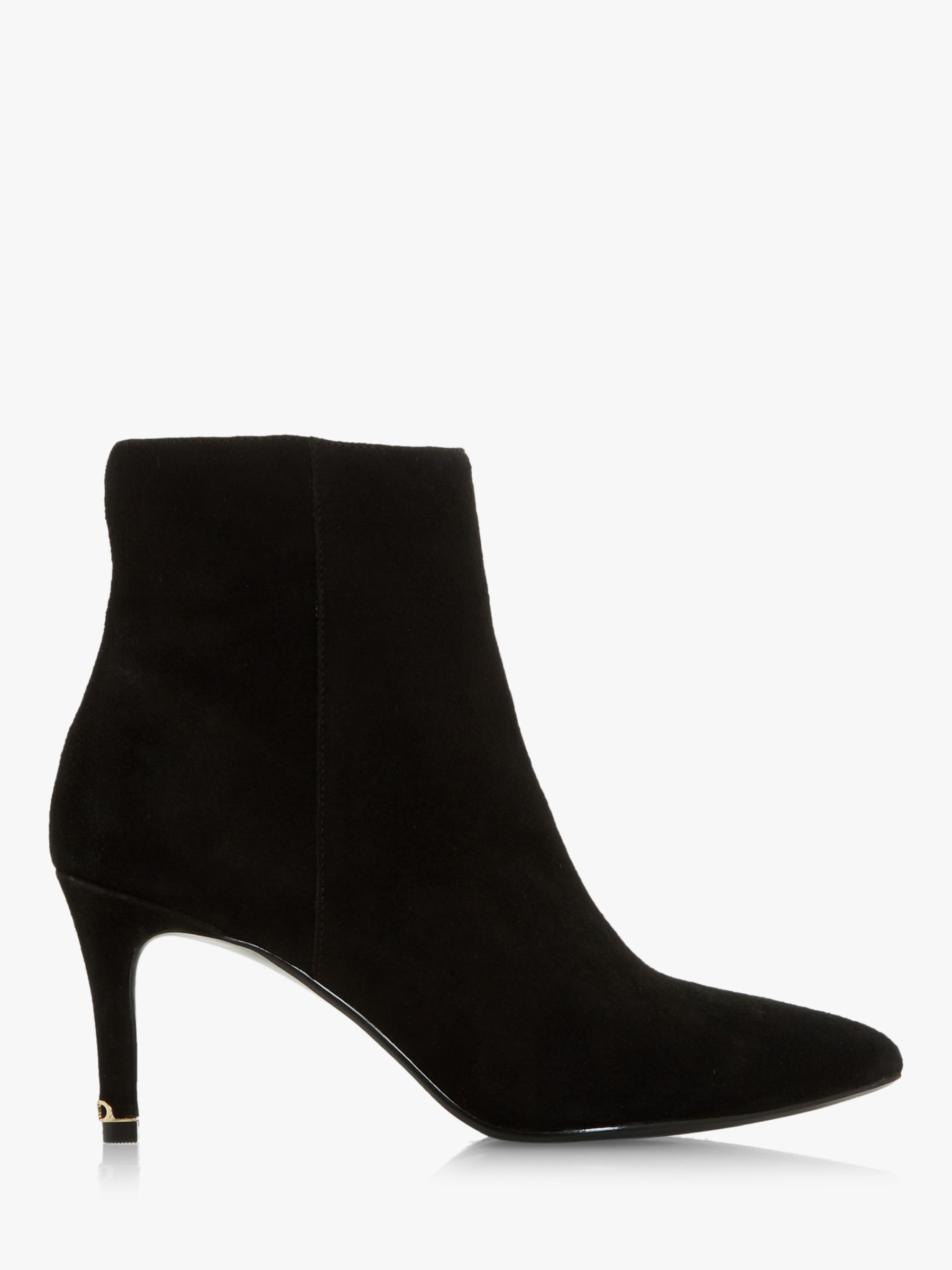 Dune Obsessive Pointed Toe Suede Ankle Boots, Black at John Lewis ...
