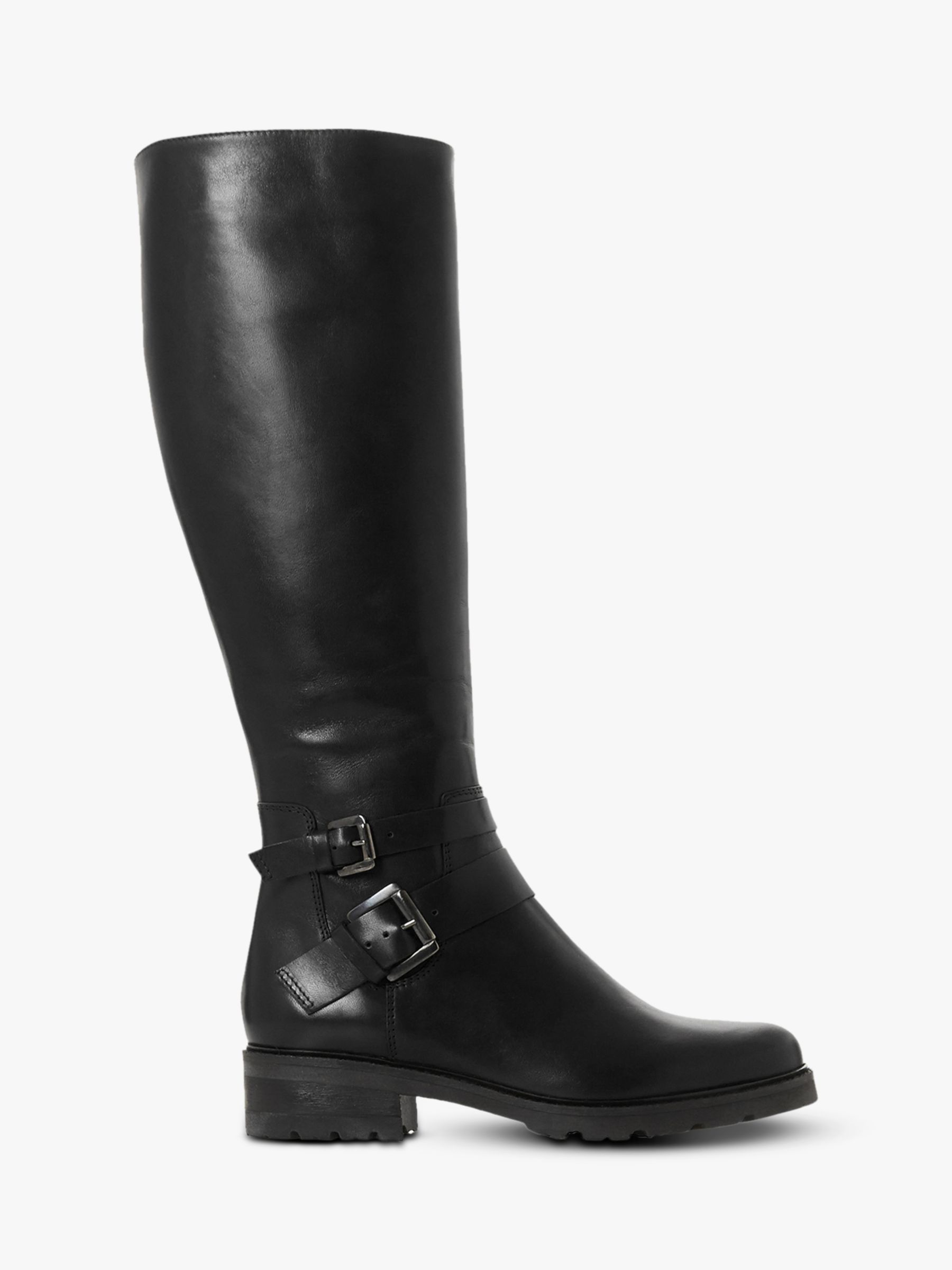 Dune Tambie Leather Buckle Knee High Boots