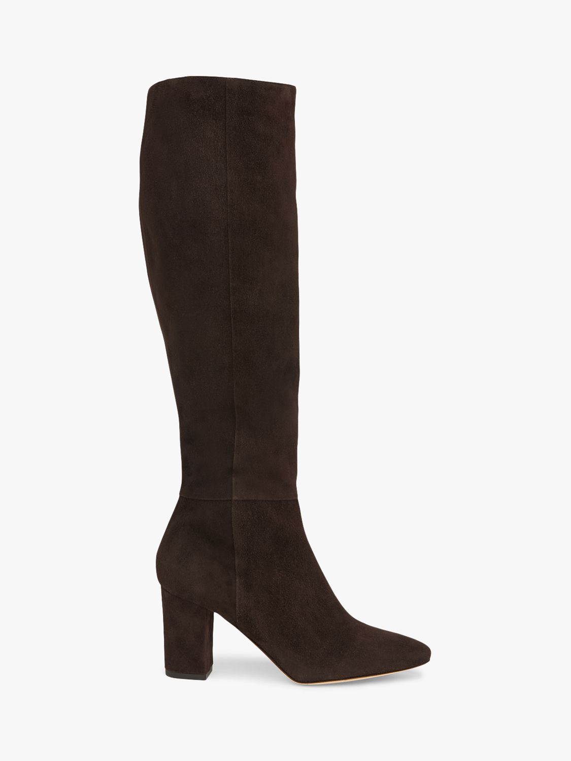 L.K.Bennett Sirena Suede Knee Boots, Chocolate at John Lewis & Partners