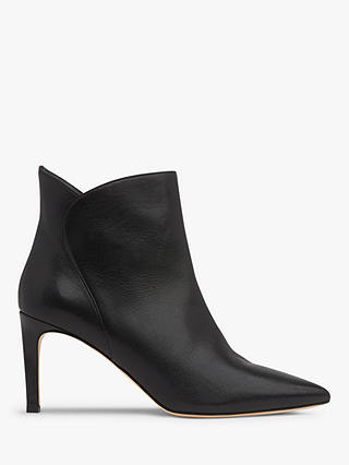 L.K.Bennett Maja Stiletto Heel Leather Ankle Boots, Black
